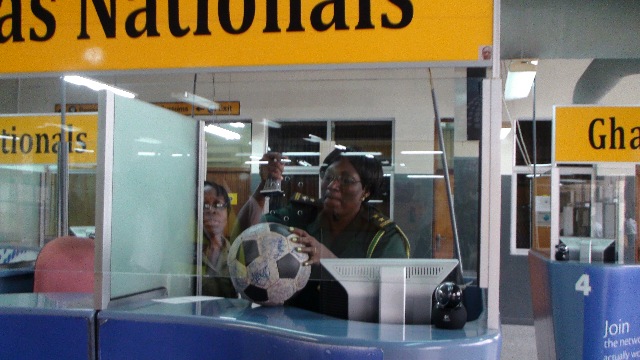 The Ball receives its entry stamp for Ghana