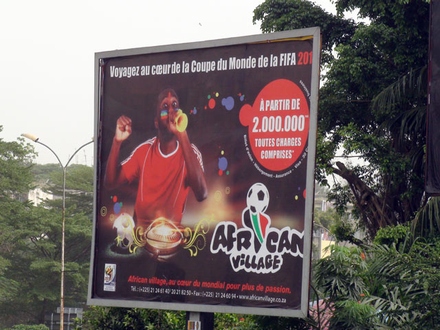 An advert for travel to the World Cup