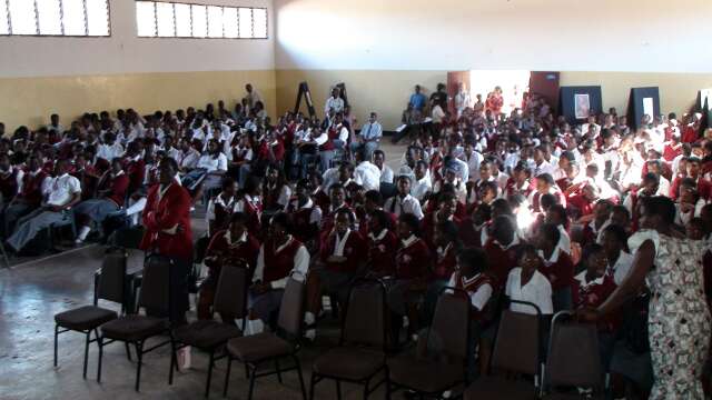 Packed auditorium at the Bambino school, Lilongwe