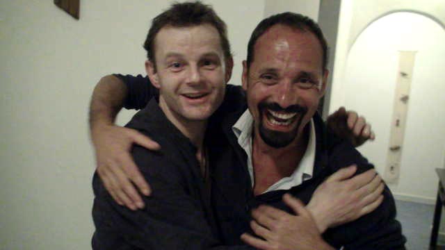 Phil and Richard meet at Dakar airport