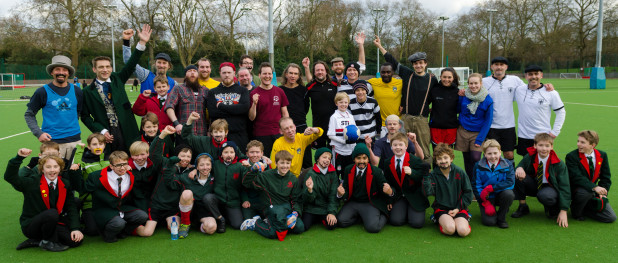 Players in the 2014 kick-off game