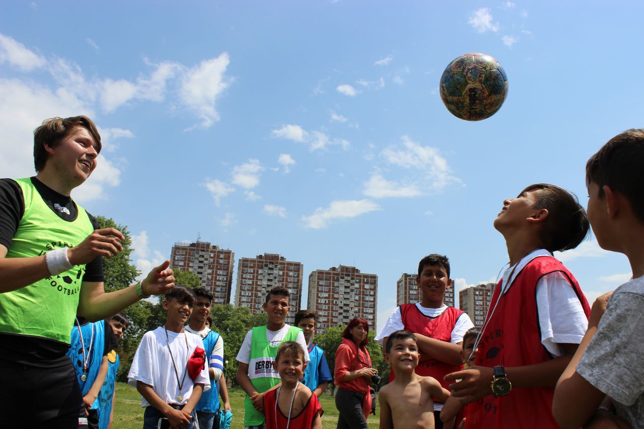 In Plovdiv, Bulgarien mit Roma Kids