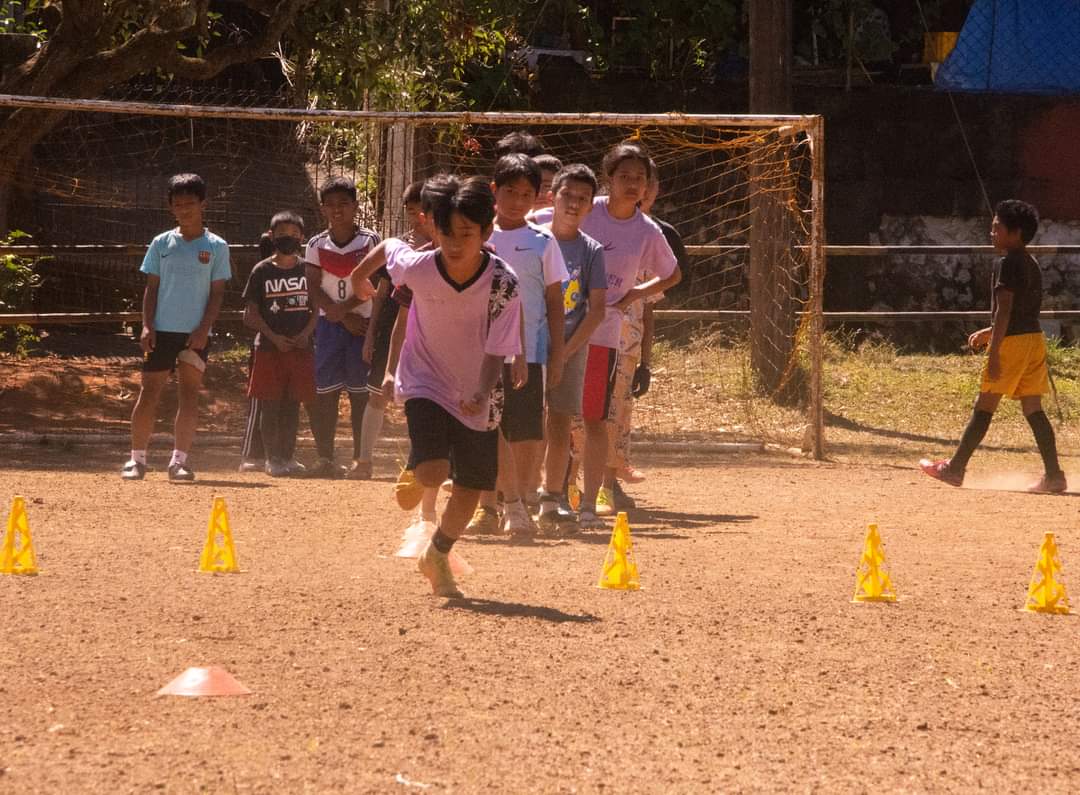 Kids playing football in Baguio City