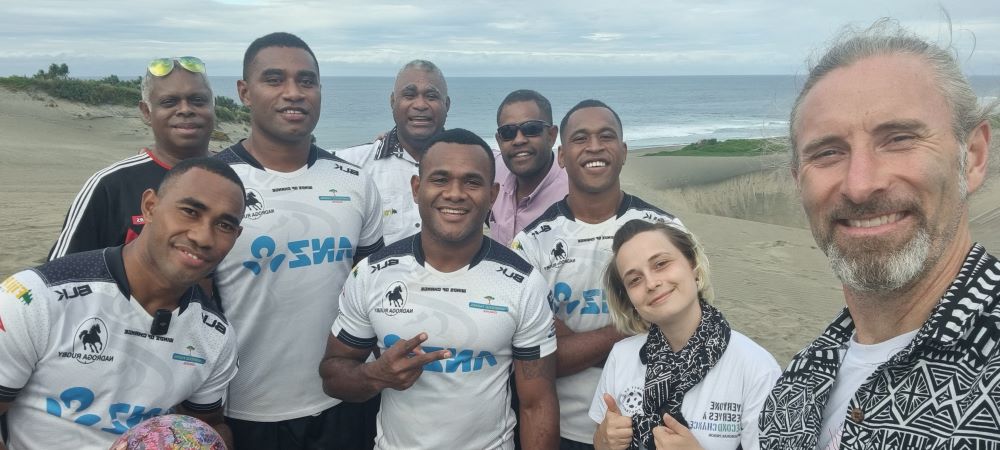 Atu and Ravu from LMMA, the Nadroga Rugby Team and Andrew and Iris from Spirit of Football