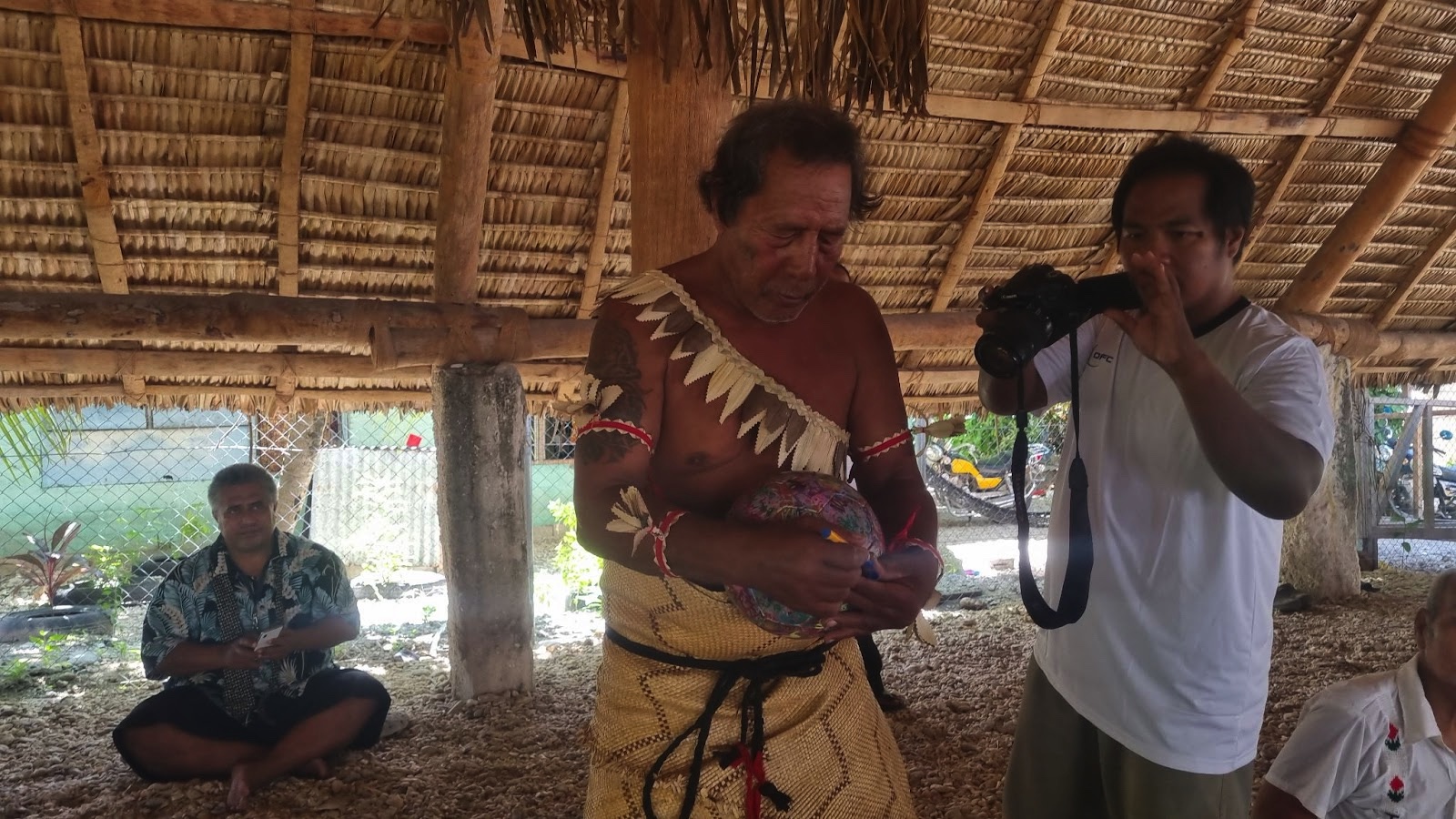signing the Ball in Eita village Kiribati