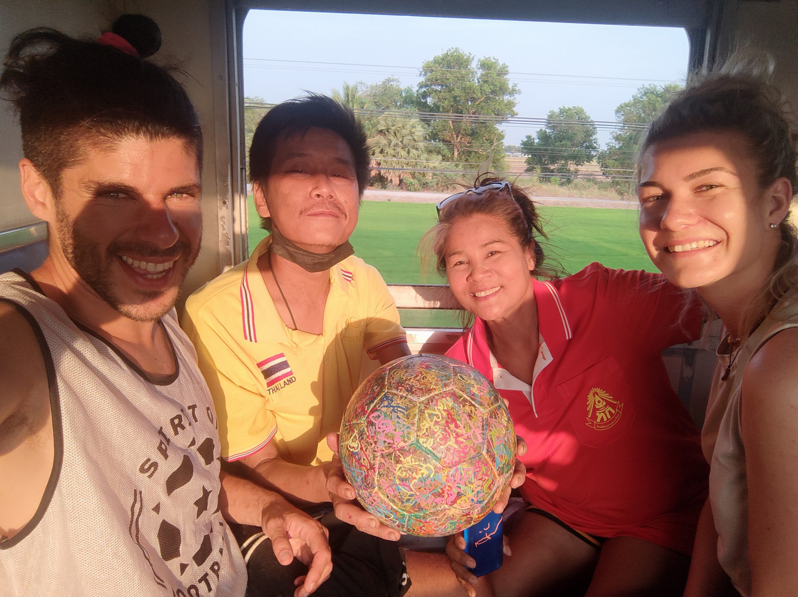 On the train to Bangkok, Thailand