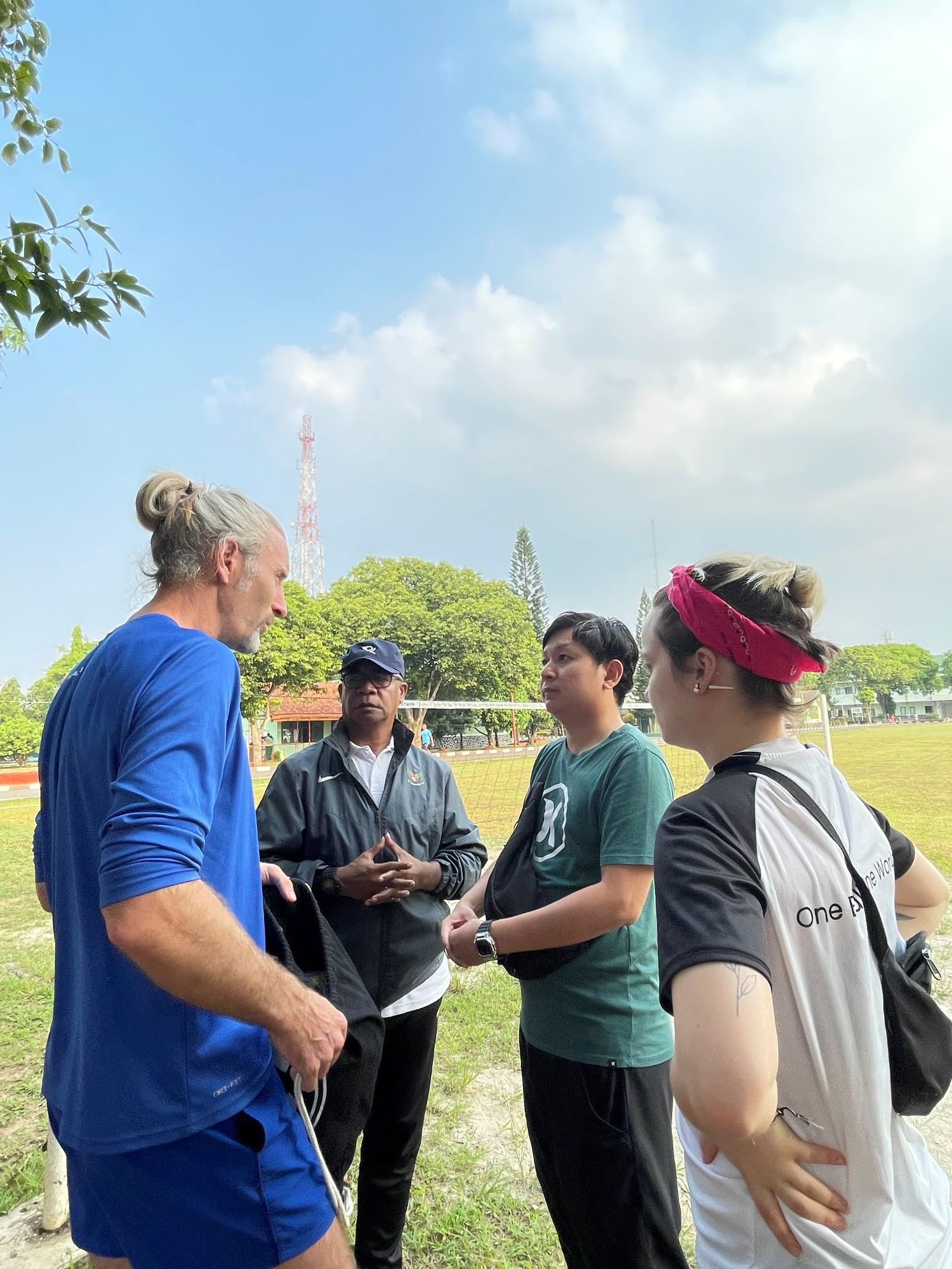 Prep talk with Coach Yopi, Coach Val, Coach Andrew and Coach Iris