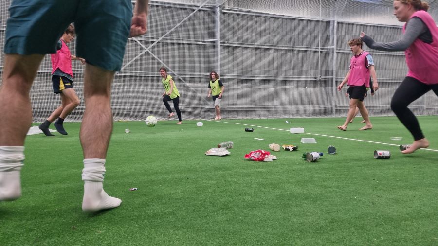 Fairplay football with trash handicap