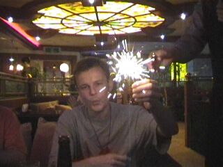 Myself, Futbel, with sparkler