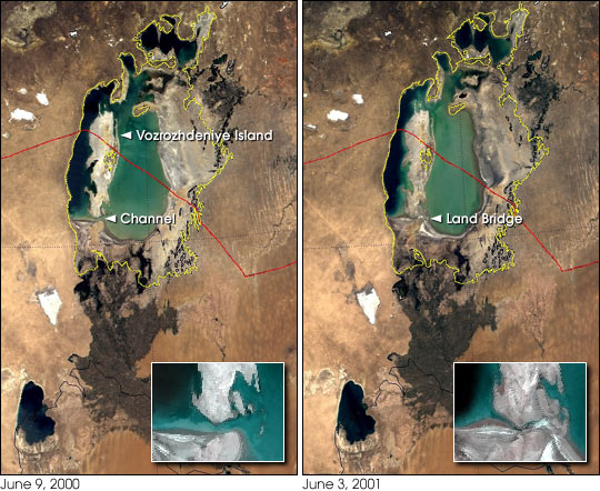 Aral Sea shrinkage