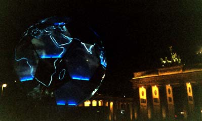 Andreas Heller's Globe in Berlin by night